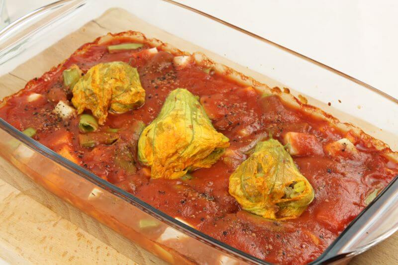 Fertige Blüten auf Gemüse