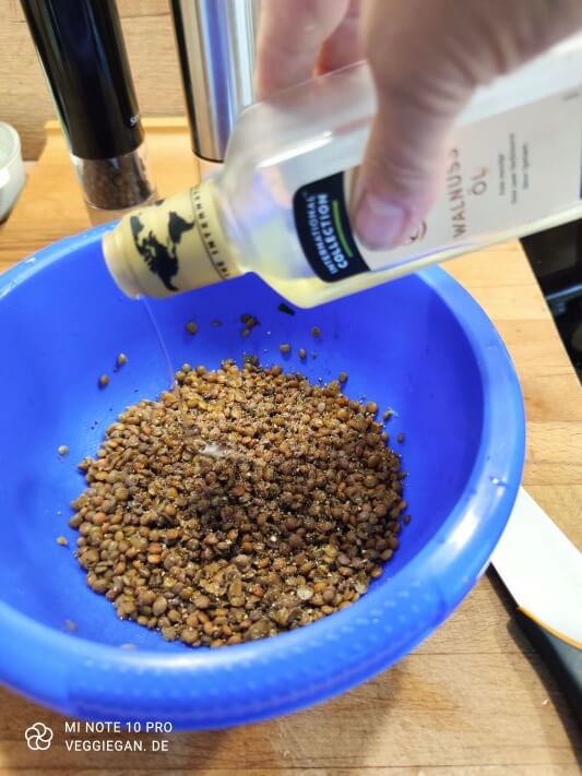 Linsen kochen und marinieren