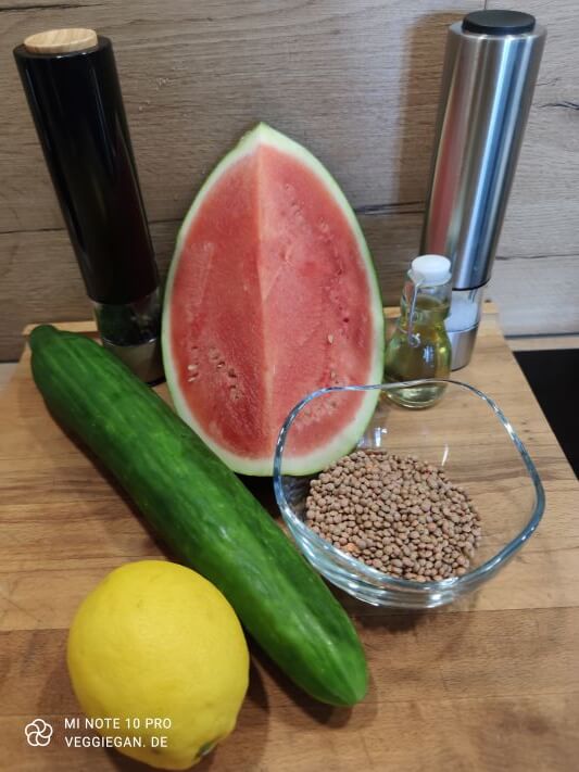 Melonen-Gurken-Salat Zutaten